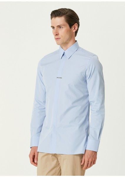 Classic Fit Açık Mavi Poplin Gömlek