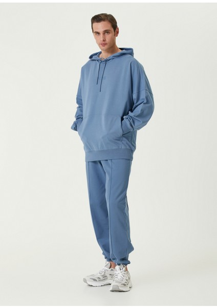 Free Heaven Coronet Blue Kapüşonlu Oversize Erkek Sweatshirt