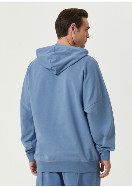 Free Heaven Coronet Blue Kapüşonlu Oversize Erkek Sweatshirt fırsatları