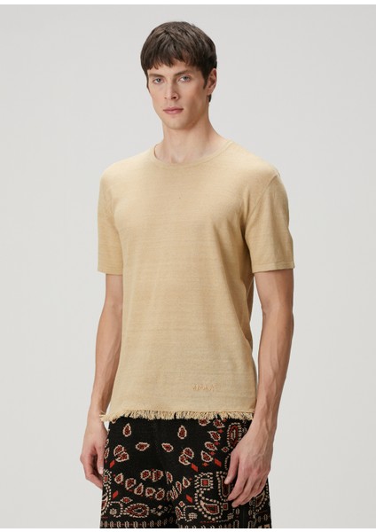 Bej Keten T-Shirt modelleri