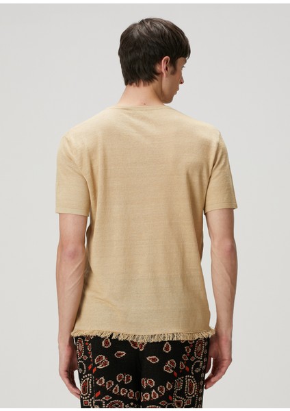 Bej Keten T-Shirt fırsatları
