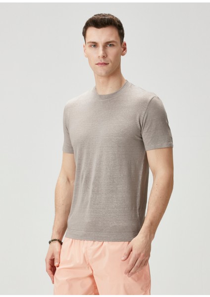 Extreme Koyu Gri Keten T-Shirt modelleri