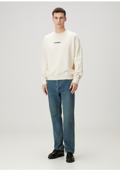 Beyaz Logo Baskılı Sweatshirt fiyatları