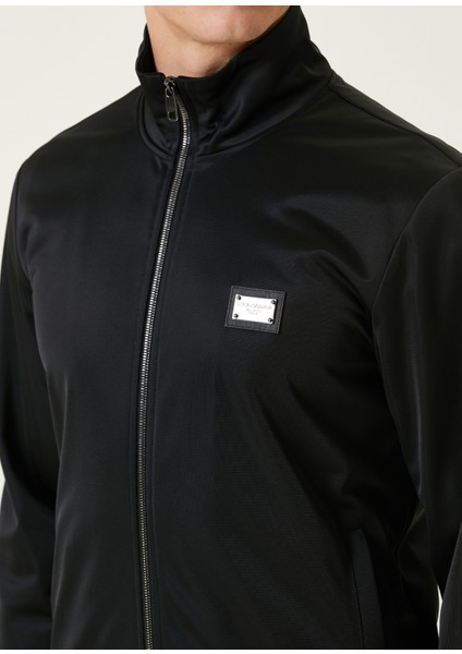 Essential Siyah Logo Detaylı Ceket