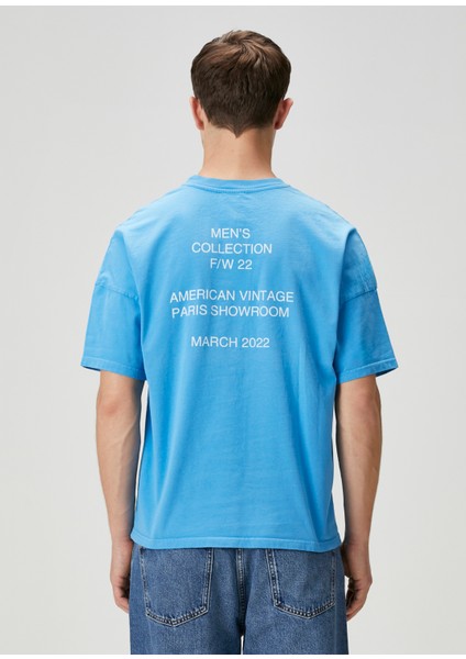 Mavi Yazı Baskılı T-Shirt fırsatları