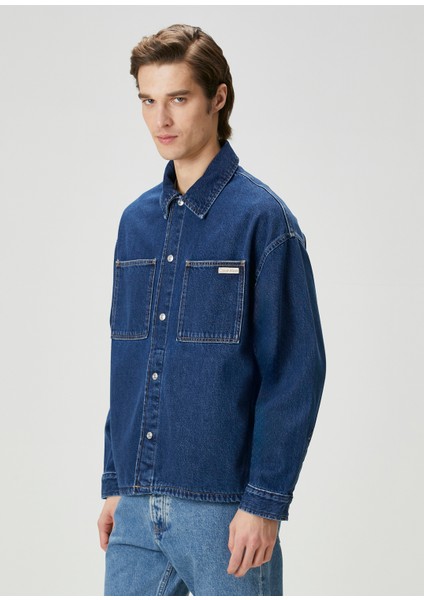 Lacivert Denim Dış Gömlek modelleri