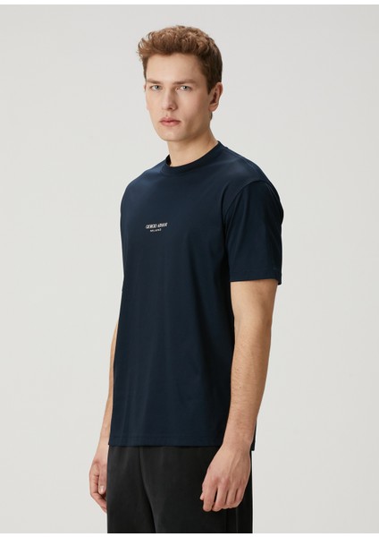 Lacivert Logo Baskılı T-Shirt modelleri