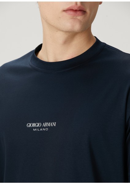 Lacivert Logo Baskılı T-Shirt indirimleri