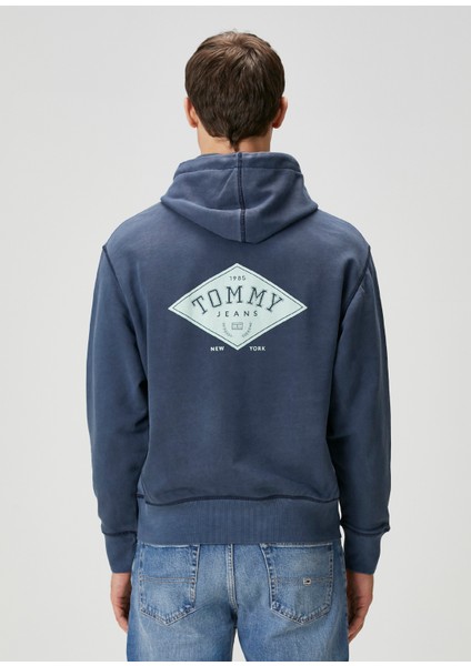 Mavi Kapüşonlu Sweatshirt