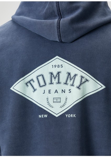 Mavi Kapüşonlu Sweatshirt