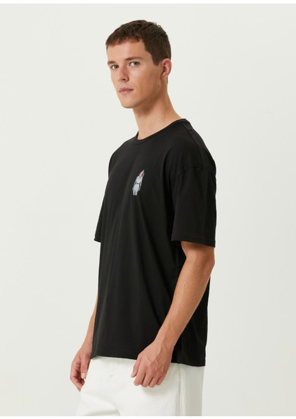 Siyah Baskı Detaylı T-Shirt modelleri