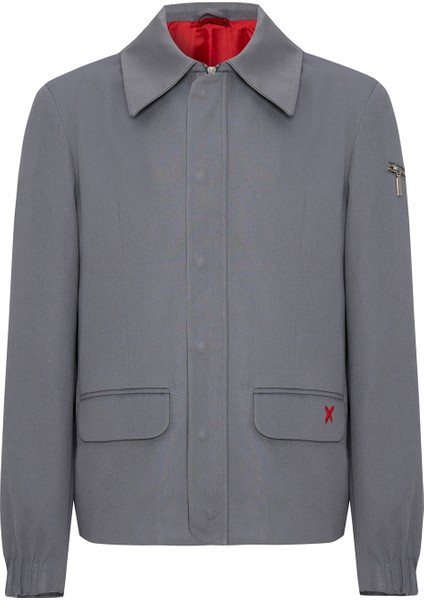Gray Puffer Gabardin Erkek Ceket