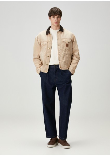 Jace Mavi Cropped Jean Pantolon