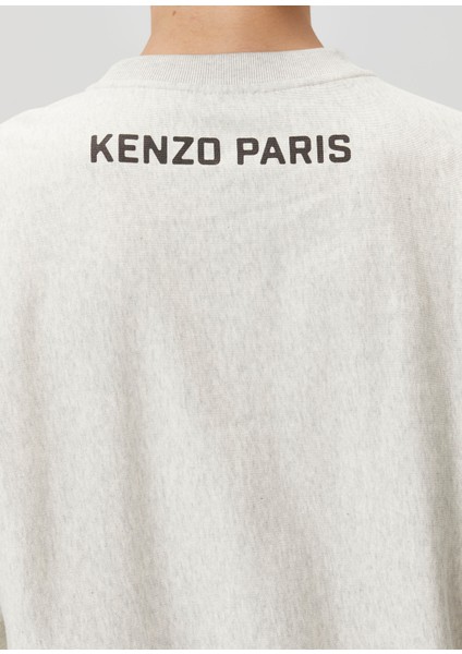 Açık Gri Baskılı Sweatshirt
