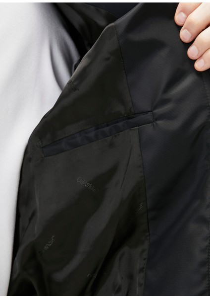 Siyah Logo Nakışlı Bomber Mont