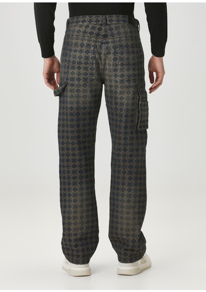 Ma Quad Lacivert Desenli Jean Pantolon
