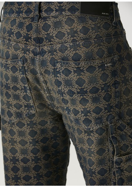 Ma Quad Lacivert Desenli Jean Pantolon