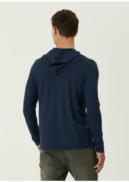 Lacivert Kapüşonlu Sweatshirt