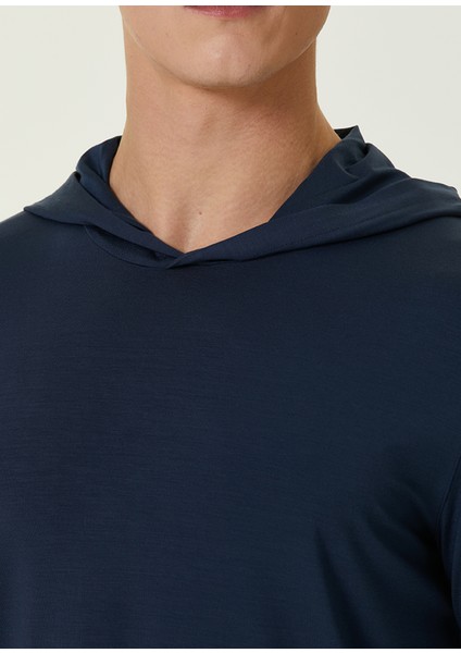 Lacivert Kapüşonlu Sweatshirt