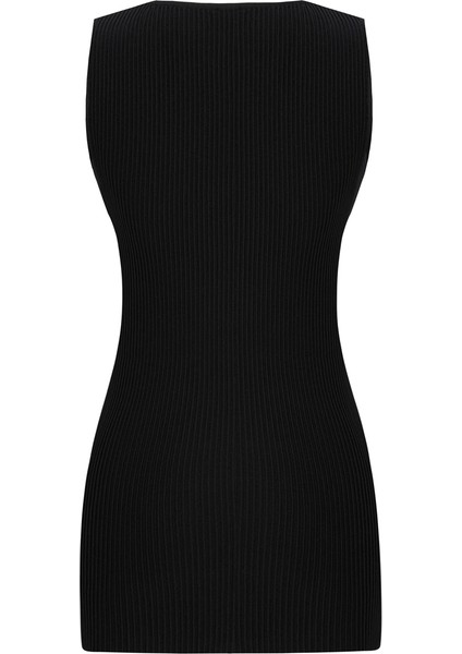 Knitted Tank Top Siyah Kolsuz Erkek T-Shirt fiyatları