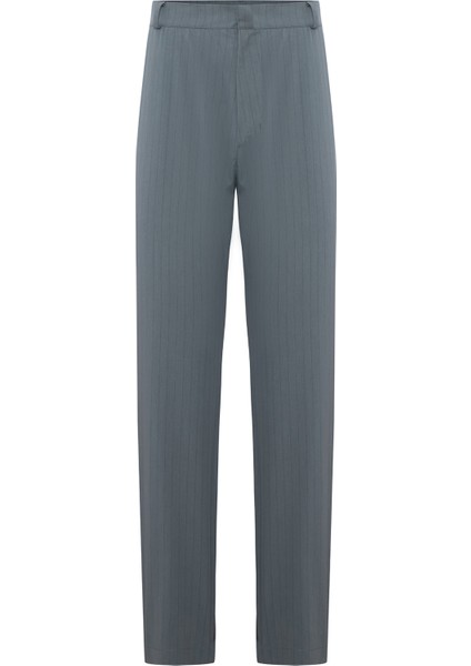 Gray Çizgili Dokuma Erkek Casual Pantolon
