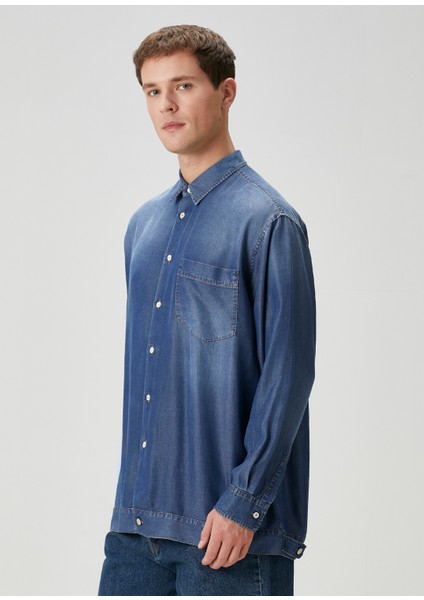 Lacivert Denim Gömlek