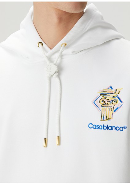 Diamond Column Kapüşonlu Organik Pamuk Sweatshirt