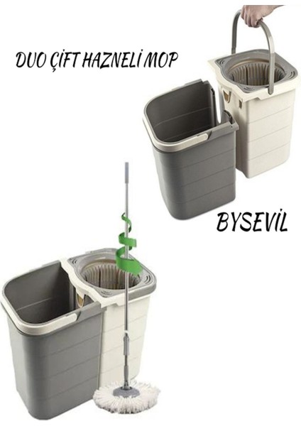 Çift Hazneli Döner Başlıklı Temizlik Seti, 19 Lt, Pratik ve Temizliğe Uygun