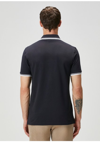 Lacivert Polo Yaka Baskılı T-Shirt fırsatları