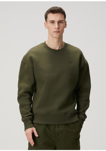 Yeşil Logo Nakışlı Sweatshirt
