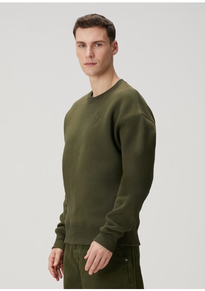 Yeşil Logo Nakışlı Sweatshirt modelleri