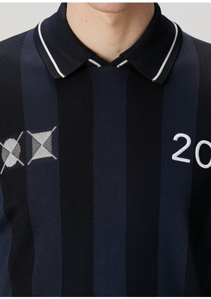 Loose Fit Liga Lacivert Polo Yaka Kısa Kollu Triko indirimleri