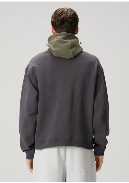 x Kidsuper Koyu Gri Kapüşonlu Sweatshirt