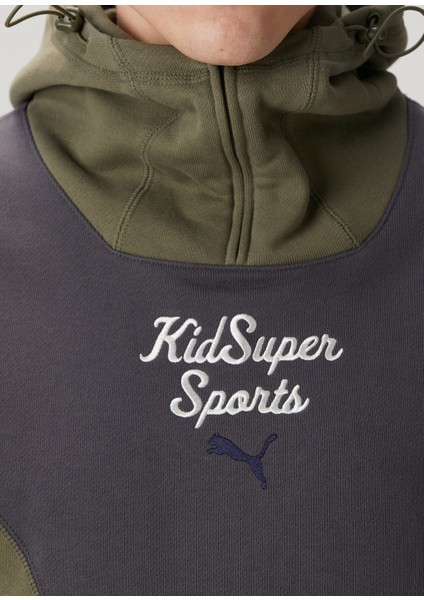 x Kidsuper Koyu Gri Kapüşonlu Sweatshirt
