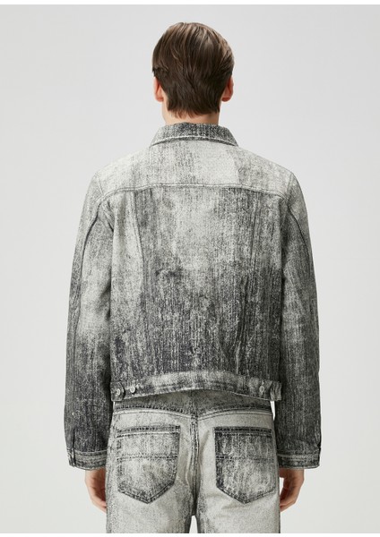 Gri Siyah Organik Pamuk Denim Ceket fırsatları