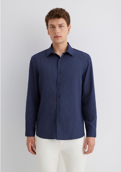 Lacivert Tencel Tm Modal Gömlek 0211625-70490