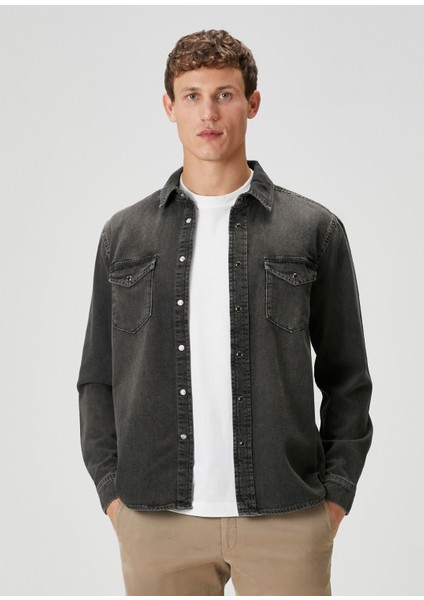 Siyah Denim Gömlek