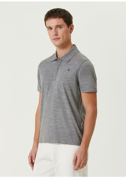 Gri Polo Yaka Yün T-Shirt