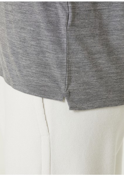Gri Polo Yaka Yün T-Shirt