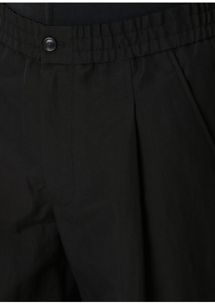 Siyah Keten Pantolon