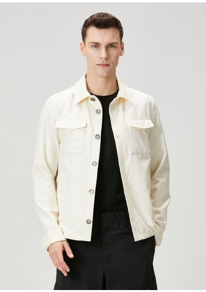 Beyaz Denim Dış Gömlek