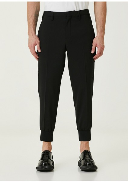 Siyah Cropped Pantolon