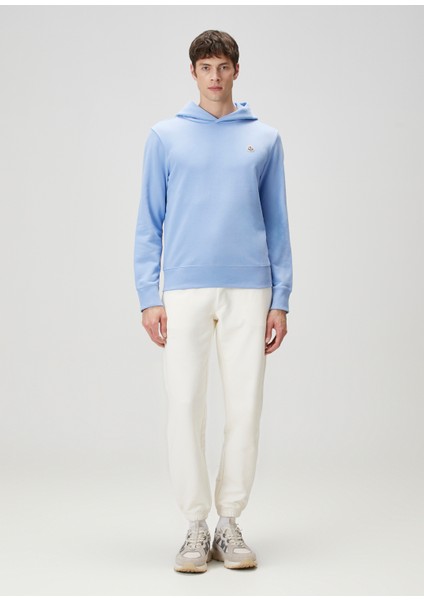 Açık Mavi Logo Patchli Sweatshirt
