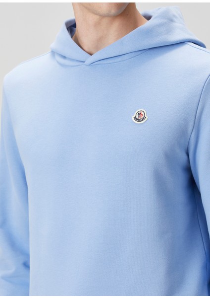 Açık Mavi Logo Patchli Sweatshirt