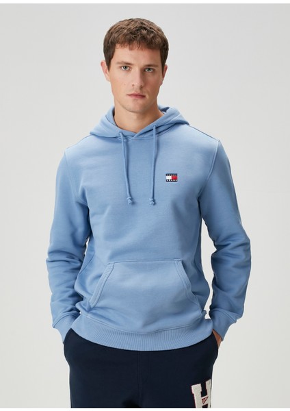 Mavi Kapüşonlu Sweatshirt