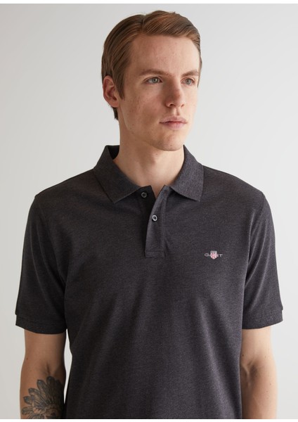 Gri Polo Yaka Regular Fit Kısa Kollu Erkek T-Shirt fırsatları