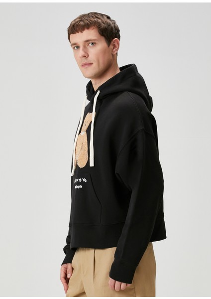 Bear In Mind Siyah Kapüşonlu Sweatshirt