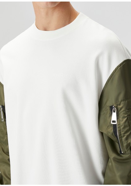Haki Beyaz Sweatshirt indirimleri