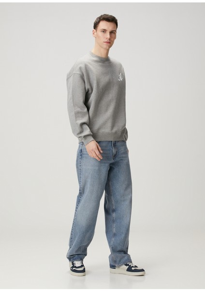 Gri Logo Nakışlı Sweatshirt fiyatları