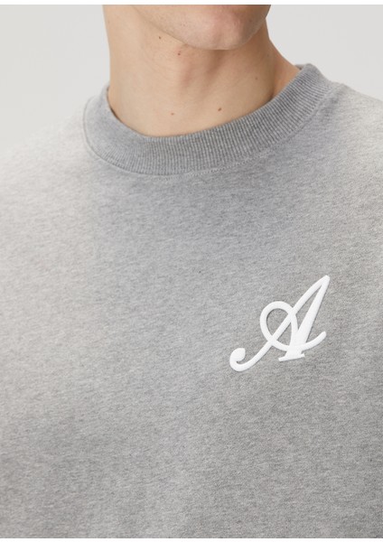 Gri Logo Nakışlı Sweatshirt indirimleri